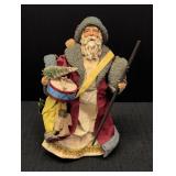 Resin & Paper Mache Santa figurine w/ Bottle tree