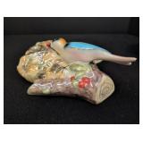 Porcelain Wall Pocket w/ Bird design 5.5in long