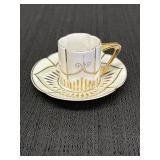 Demitasse cup & saucer set, scalloped edges &