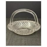 Glass Basket W/ Hobnail Pattern