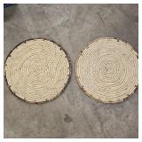 (2) Round, Handwoven Natural Fiber Placemats