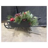 Metal Decorative Wheel Barrow w/ artificial plants