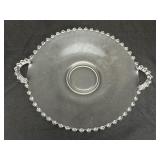 11.5" Candlewick handled clear glass serving plate