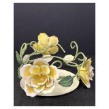 Vintage Metal Floral Candle Holder