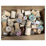 Variety of Wooden Sewing Thread Spools
