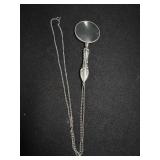 Silver Tone Magnifying Glass Necklace