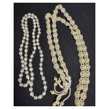 (2) Faux Pearl Necklaces