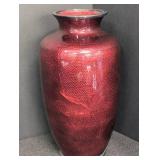 Japanese Ginbari Pigeon Blood Cloisonne Vase