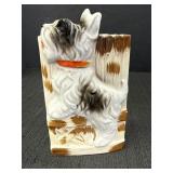 Porcelain Scotty dog wall pocket, Japan, 4 x 6in
