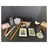Variety of household decor, candles, candle