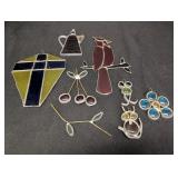 Misc Stained Glass & Beaded Sun Catchers w/ Lead