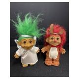 (2) Vtg. Russ Troll Dolls - Angel & Rudolph