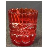 Red Pressed Glass Toothpick Holder