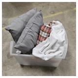 Pillows, Bedding, & VTG Skates in Clear Plastic