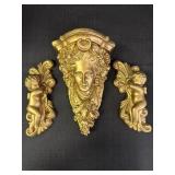 Plaster Neoclassical Maiden Wall Sconce & Wall