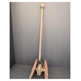 Vtg Metal Wheel Roller Chime push toy