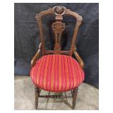 Victorian Mahogany Upholstered Parlor Chair