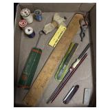 Vtg. Sewing Thread, Ruler, Tape Measure & misc
