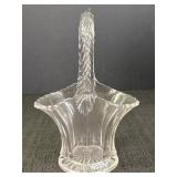 Clear Pressed Glass Basket w/ Textured Handle