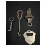 Vtg. Roller Skate Key, Walk-Over Shoe Button Hook
