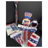 4th of July decorating items, new.  Windsock,