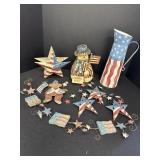 Variety of metal 4th of July decor - 12in pitcher,
