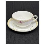 Noritake floral pattern cup & saucer set, 5in dia.