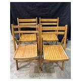 (4) Wooden Folding Chairs