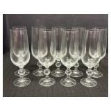Set of 9 champagne glasses w/disco ball stems,
