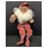 Santa Elf Pixie Fairy sitting doll ornament 9in