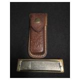 The American Ace Harmonica w/ Leather Case