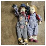 Pair of Handmade Primitive Rag Dolls