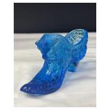 Blue Glass Slipper w/ Kitten
