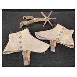 Pr. Gray wool Spats , Steel Spur w/ Star design