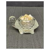 Avon clear glass turtle votive holder, 4 x 4 x 2in