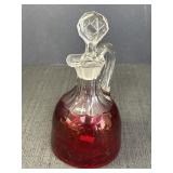 Ruby Red Glass Bottle w/ Stopper