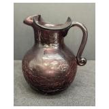 5" amethyst crackle glass mini pitcher
