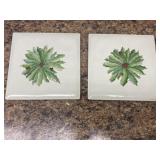Christmas Holly trivets painted by Jo Marvin