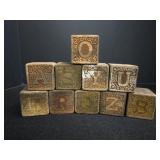 Vtg. Toy Alphabet & Number Wooden Blocks