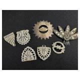 Clear Rhinestone Clips, Brooch Pins & Belt Buckles