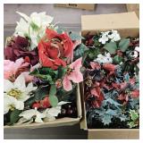 Pink/ Red/ White Artifical Pointsettias & Holly