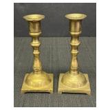Pair of brass 5.75in candlestick holders