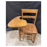 Antique Oak One Arm School Desk