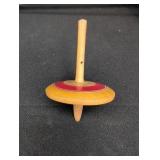 Hand Carved Spinning Top Toy 5in long