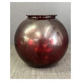 Royal Ruby Red Glass Ball Vase