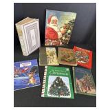 8 mostly vtg Christmas hardback books - Dickens