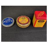 Vtg Tin Cans, York Mints, Raleigh Salve, Corona