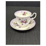 Royal Albert purple floral cup & saucer set,