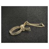 Gold Tone Ornate Glove Clip