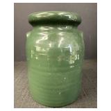 Green Glazed Ceramic Crock